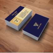 Blue Gold Corporate QR Code Business Card 名刺