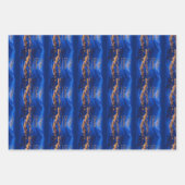 Blue Gold Custom Winter Village Christmas ラッピングペーパーシート (正面)