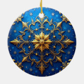 Blue Gold Decorative Holiday Ornament セラミックオーナメント (裏面)