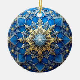 Blue Gold Decorative Holiday Ornament セラミックオーナメント