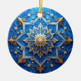 Blue Gold Decorative Holiday Ornament セラミックオーナメント