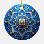 Blue Gold Decorative Holiday Ornament セラミックオーナメント (裏面)