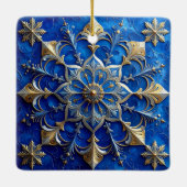 Blue Gold Decorative Holiday Ornament セラミックオーナメント (裏面)