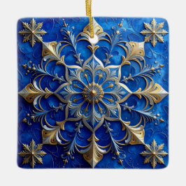 Blue Gold Decorative Holiday Ornament セラミックオーナメント