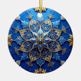 Blue Gold Decorative Holiday Ornament セラミックオーナメント