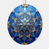 Blue Gold Decorative Holiday Ornament セラミックオーナメント (左)