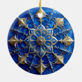 Blue Gold Decorative Holiday Ornament セラミックオーナメント (裏面)