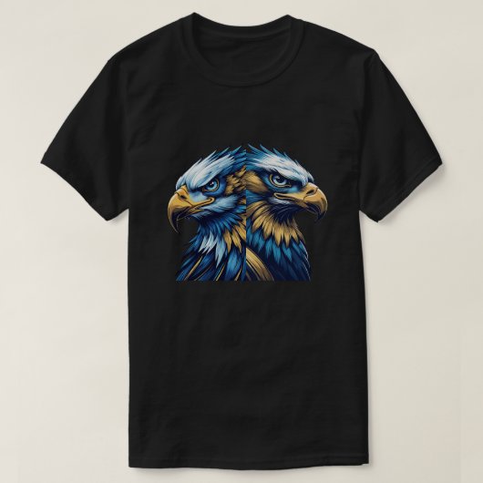 Blue & Gold Eagle Head – Premium Modern Vector Art Tシャツ (デザイン正面)