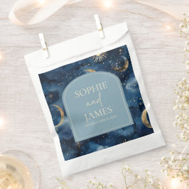 Blue Gold Elegant Celestial Starry Sky Wedding フェイバーバッグ