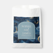 Blue Gold Elegant Celestial Starry Sky Wedding フェイバーバッグ (正面)