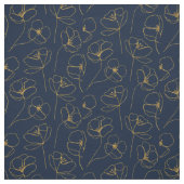 Blue Gold Elegant Fabric Crafting Pattern ファブリック (見本)