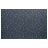 Blue Gold Elegant Fabric Crafting Pattern ファブリック (ファットクウォーター)