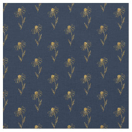 Blue Gold Elegant Fabric Crafting Pattern ファブリック