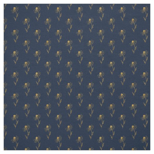 Blue Gold Elegant Fabric Crafting Pattern ファブリック (見本)