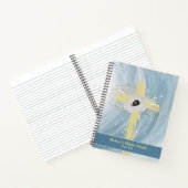 Blue Gold Floral Cross Personalized Bible Study ノートブック (内部)