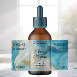 Blue Gold Foil Cosmetics or Dropper Bottle Label ラベル