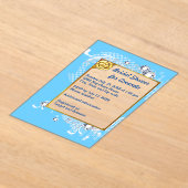 Blue & Gold Frame & Diamonds Image Bridal Shower アクリル招待状 (レイダウン)