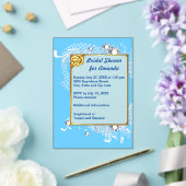 Blue & Gold Frame & Diamonds Image Bridal Shower アクリル招待状 (インサイチュ (ウェディング))