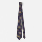 Blue Gold Futbol (Soccer) Ball Icon Necktie ネクタイ (正面)