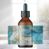 Blue Gold Glitter Cosmetics Dropper Bottle Label ラベル