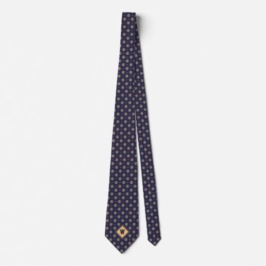 Blue Gold Golf Ball Icon Necktie ネクタイ (正面)