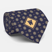 Blue Gold Golf Ball Icon Necktie ネクタイ (ロール)