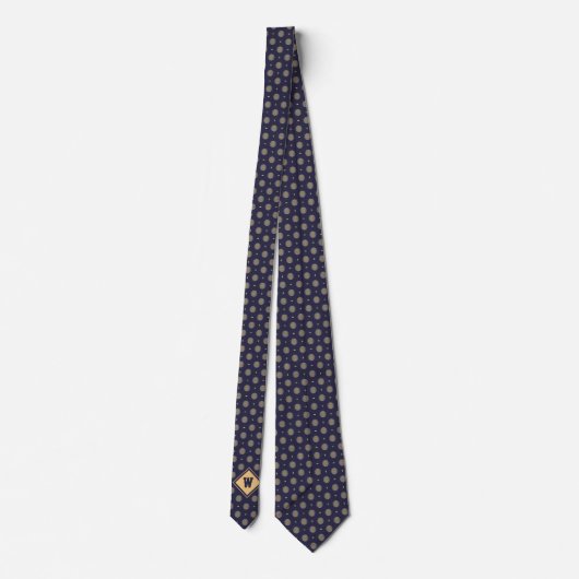 Blue Gold Golf Ball Icon Necktie ネクタイ (裏面)