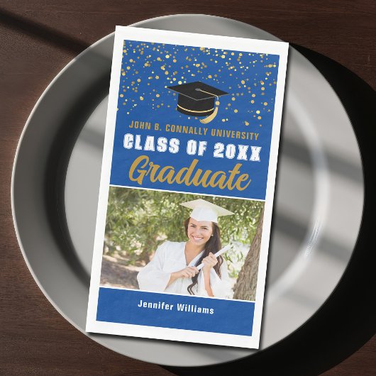 Blue Gold Graduate Photo 2026 Graduation Party