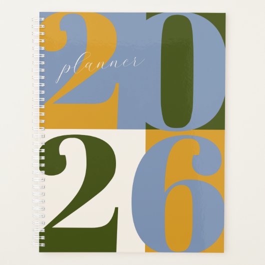 Blue Gold Green Bold Year Color Block Planner プランナー手帳 (正面)