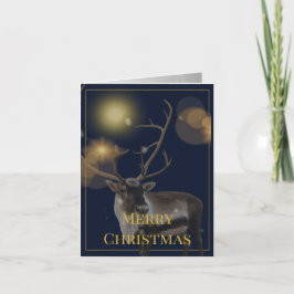 Blue & Gold Holiday Greeting Card (4 Pages) カード