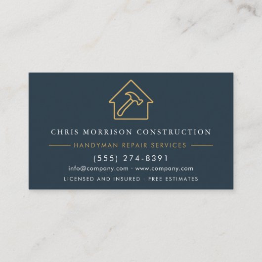 Blue Gold Industrial Handyman Construction 名刺 (正面)