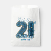 Blue Gold Jewel Agate Glam 21st Birthday Party フェイバーバッグ (正面)