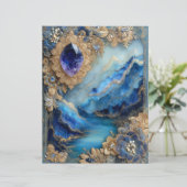 Blue Gold Landscape Junk Journal Scrapbook Paper (スタンド正面)