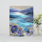 Blue Gold Landscape Junk Journal Scrapbook Paper (スタンド正面)