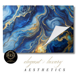 Blue & Gold Marble Decorative Decoupage Art Paper ペーパーパッド