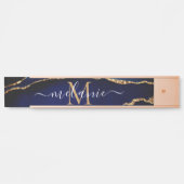 Blue Gold Marble Door Sign Personalize Name Letter サインプレート (正面)