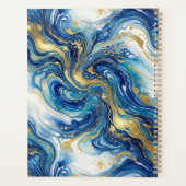 Blue Gold Marble Luxury Abstract Fluid Art Pattern プランナー手帳 (裏面)