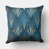 Blue & Gold Modern Fan Design クッション (裏面)