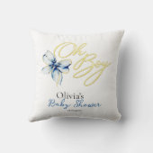 Blue & Gold “Oh Boy” Gold Typography Baby Shower クッション (裏面)