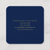 Blue Gold Professional Trendy Own Name スクエア名刺 (裏面)