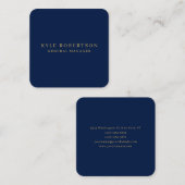 Blue Gold Professional Trendy Own Name スクエア名刺 (正面/裏面)