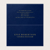 Blue Gold Professional Trendy Own Name 名刺 (外部フラット)