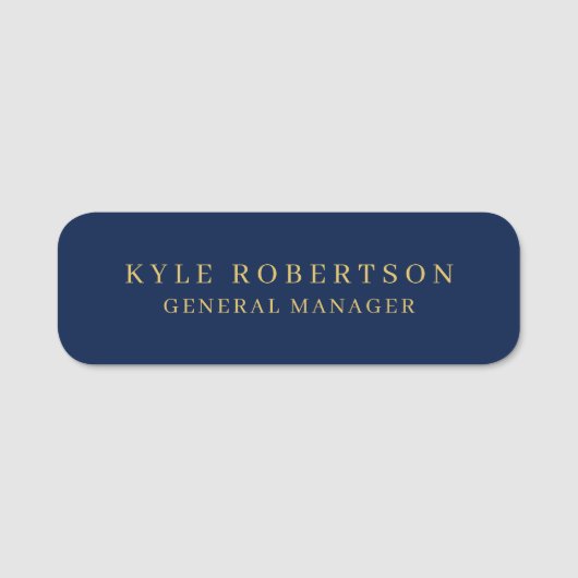 Blue Gold Professional Trendy Own Name 名札 (正面)