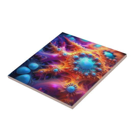 Blue Gold & Purple Psychedelic Fractal タイル (側面)