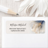 Blue Gold Smokey Flower |  Wedding ラベル (インサイチュ)