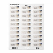 Blue Gold Smokey Flower |  Wedding ラベル (フルシート)