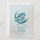 Blue Gold Sparkle Iftar Dinner Invitation 招待状 (裏面)
