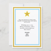 Blue Gold Stars Little Snowman INSERT PHOTO シーズンカード (裏面)