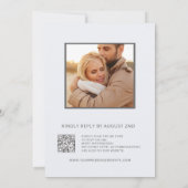 Blue Gold  Styleized Flowers Minimalist 招待状 (裏面)