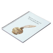 Blue Gold Vase White Feather ノートブック (左側)